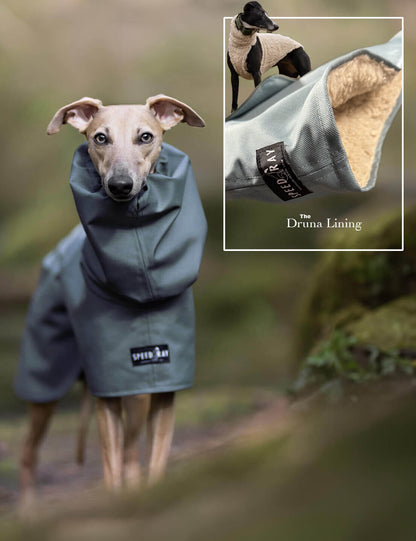 THE ELSA Lightweight, Water Resistant, Whippet Raincoat - Sherpa Edition