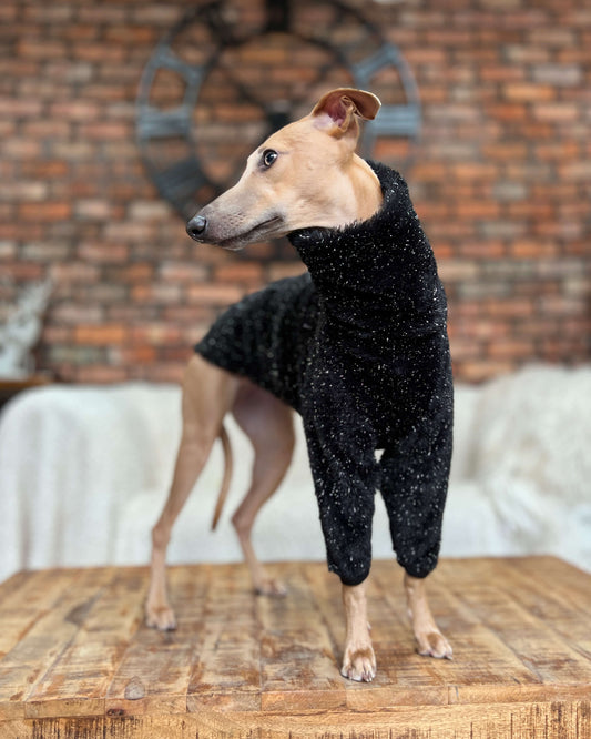 Faux Fur Tinsel Christmas Jumper - Greyhound Sizes